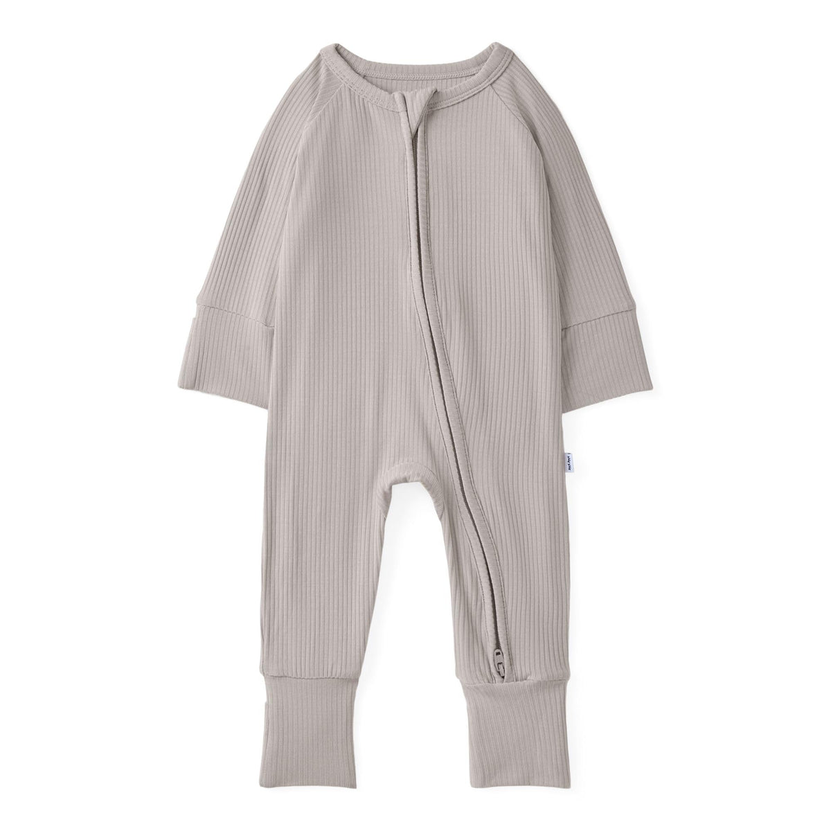 Little Sleepies ribbed zippy newborn pajamas in dove gray for cozy nights
