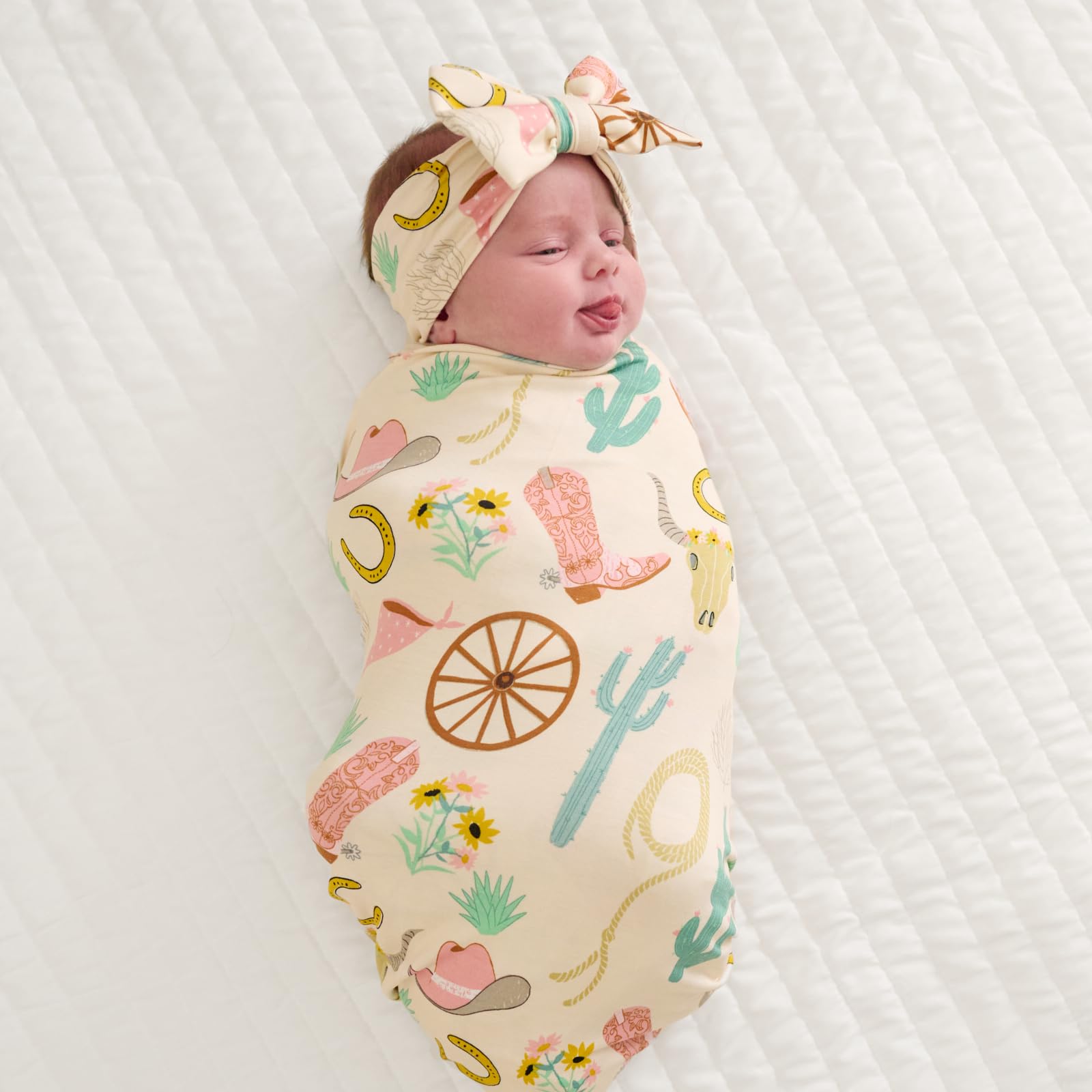Complete Little Sleepies set in Pink Ready to Rodeo ideal for hospital homecoming and first outfits.
