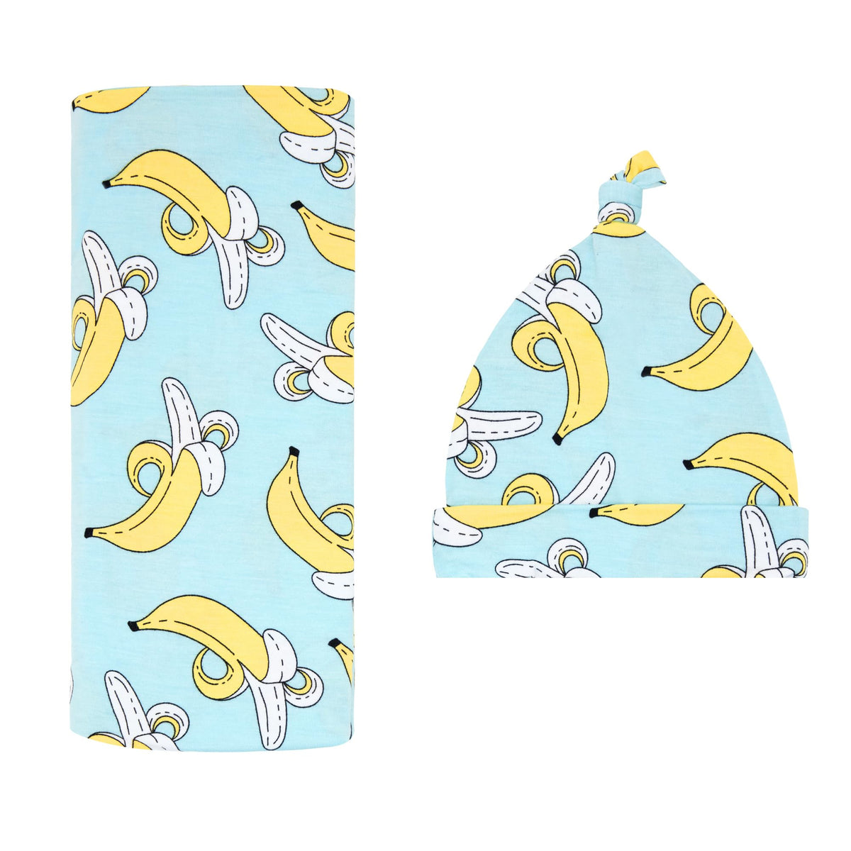 Little Sleepies banana-print swaddle blanket offers cozy comfort for newborns