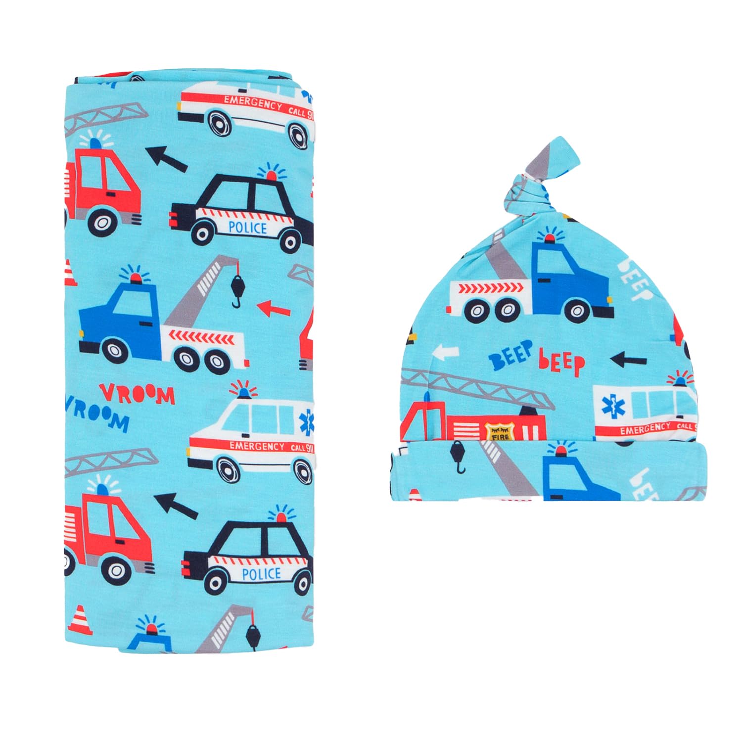 Little Sleepies swaddle and hat set featuring a buttery-soft swaddle blanket for newborns.