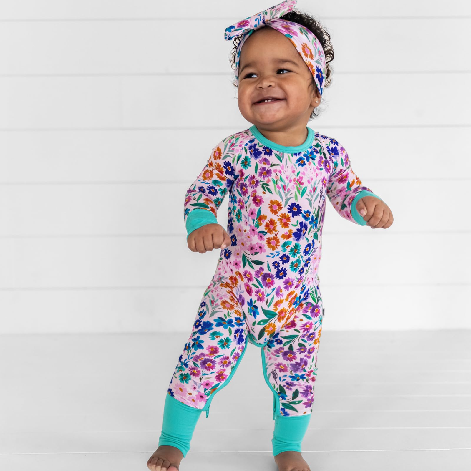 Headband paired with Zippies for a coordinated look in Sweet Pea