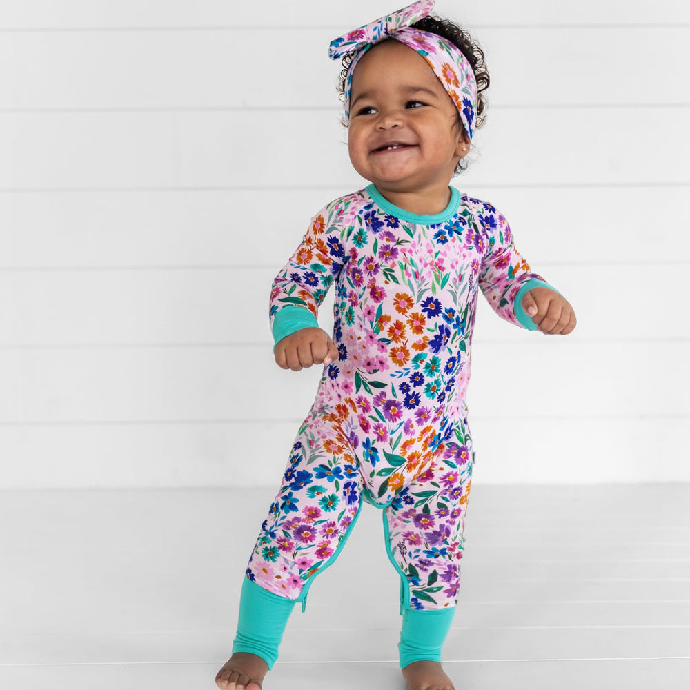 Headband paired with Zippies for a coordinated look in Sweet Pea