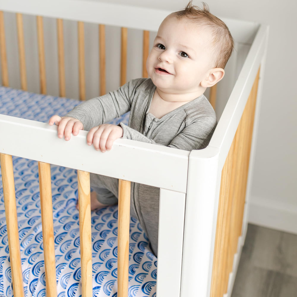 Bamboo fabric helps regulate temperature for year-round comfort.