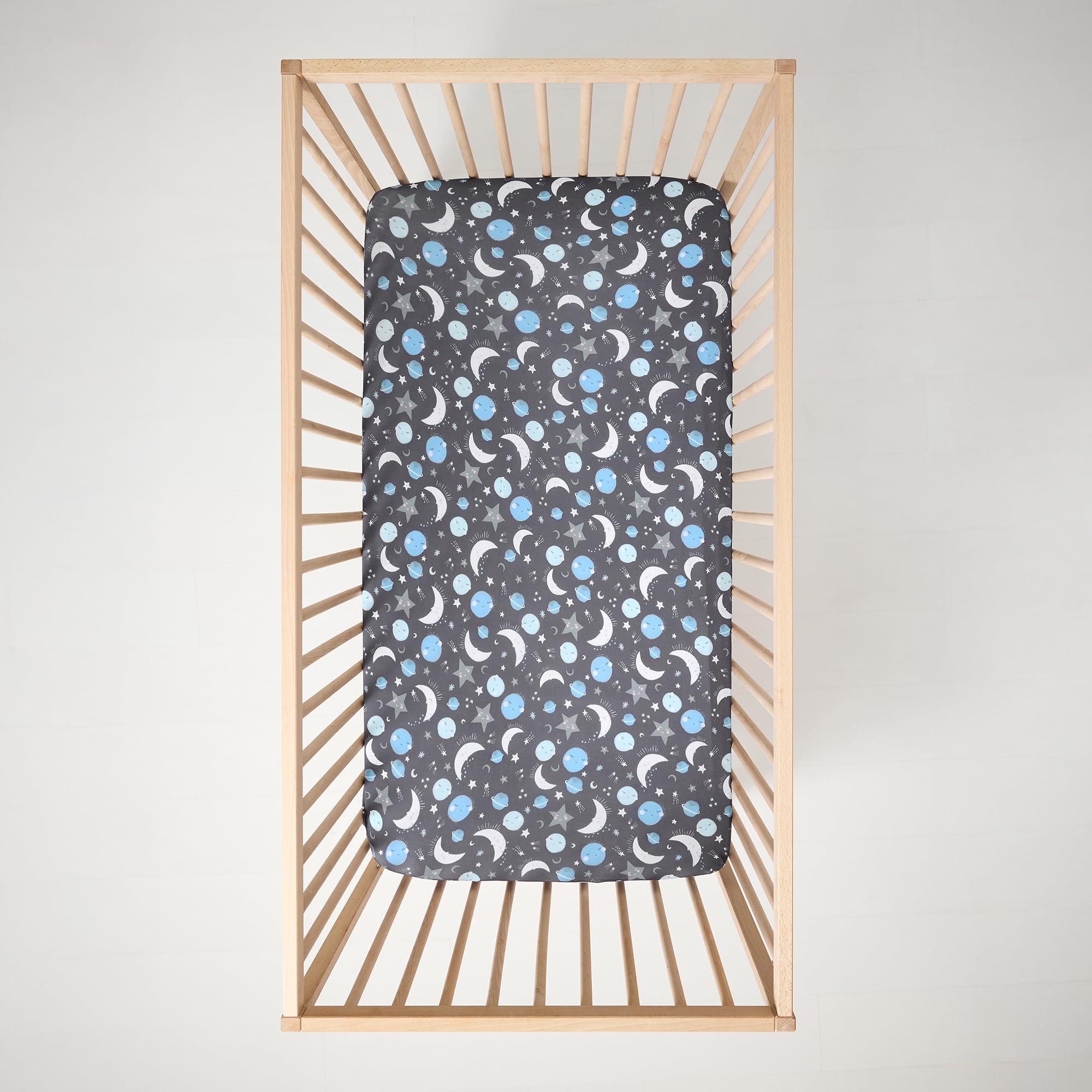 Little Sleepies breathable fabric crib sheet keeps baby cool and comfortable.