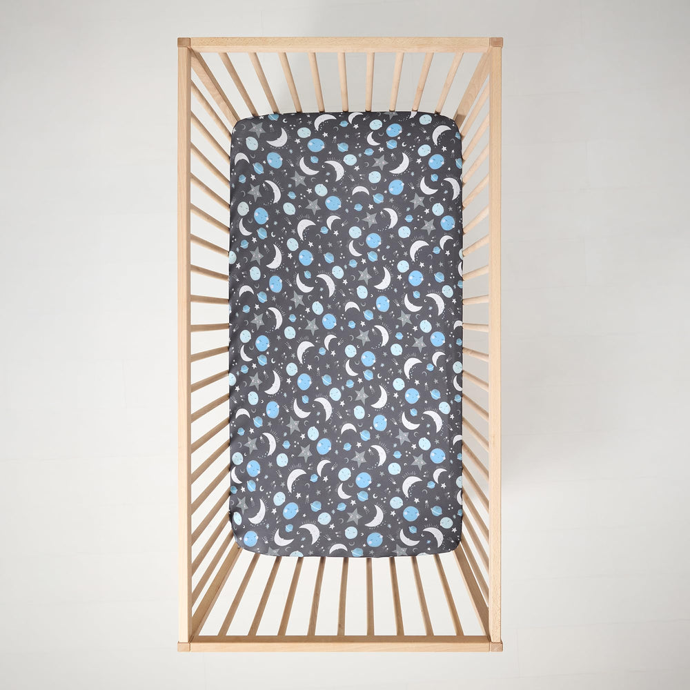 Little Sleepies breathable fabric crib sheet keeps baby cool and comfortable.