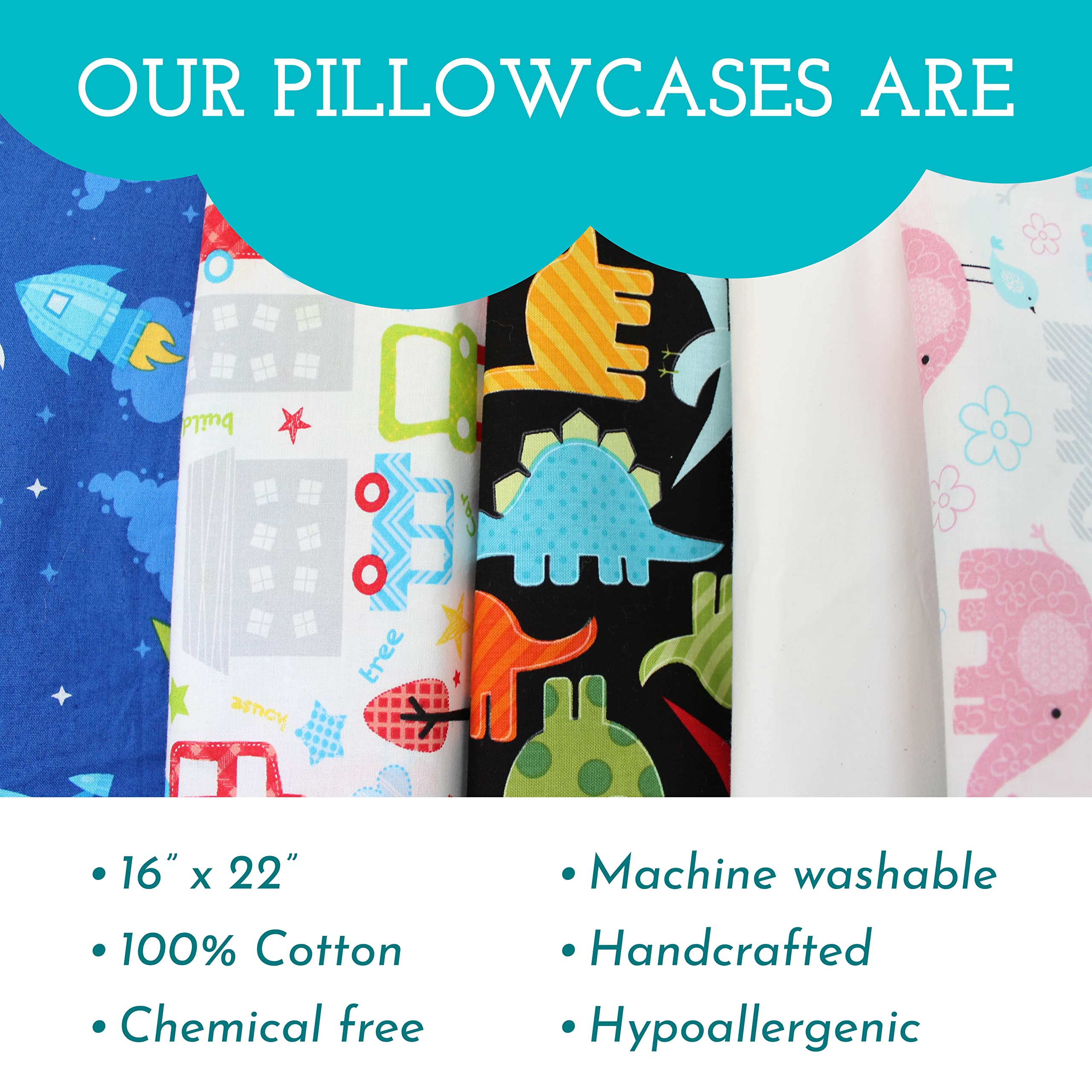 Little Sleepy Head 100% cotton pillow case, hypoallergenic and breathable.