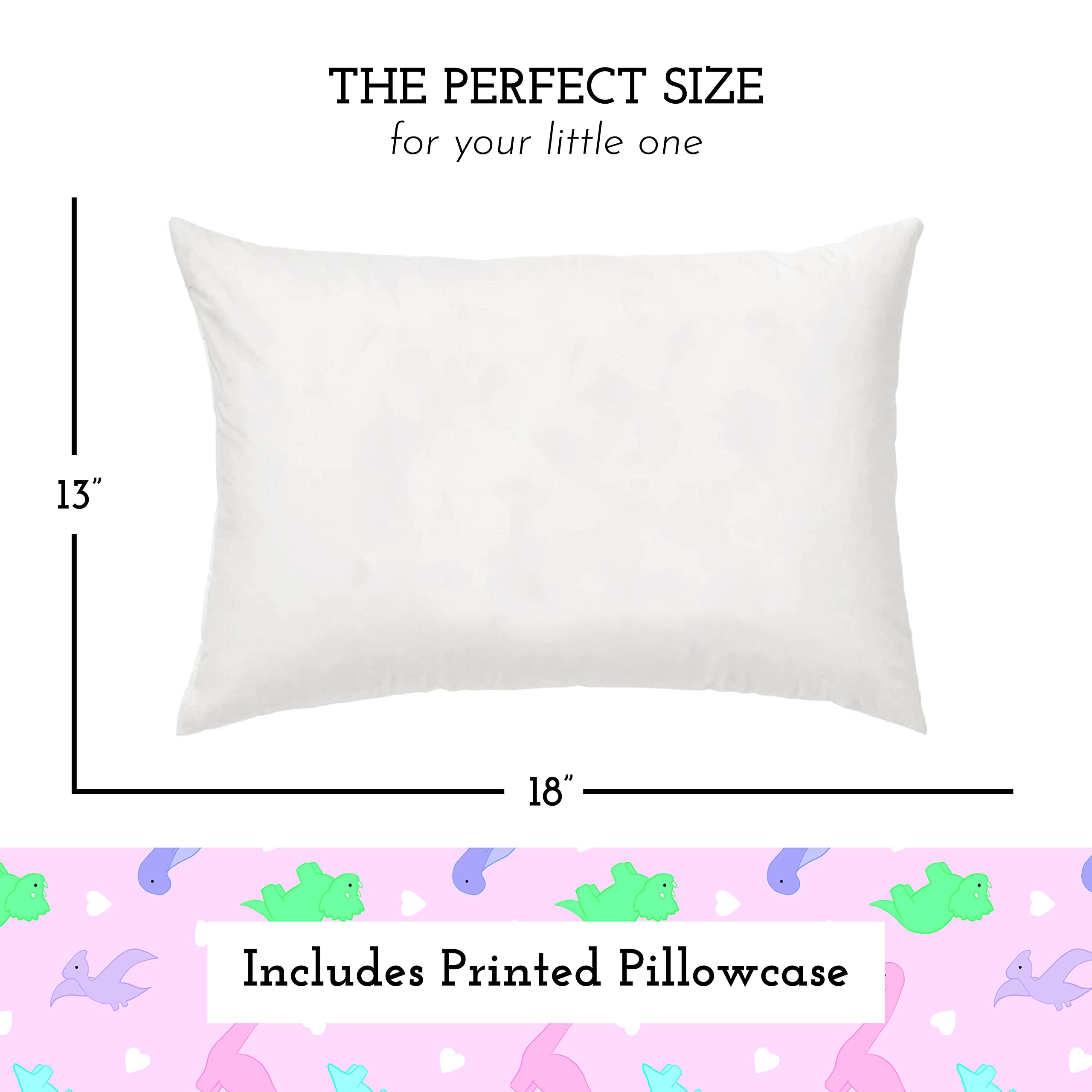 Little Sleepy Head dinosaur pink pillowcase fits snugly for easy washing.