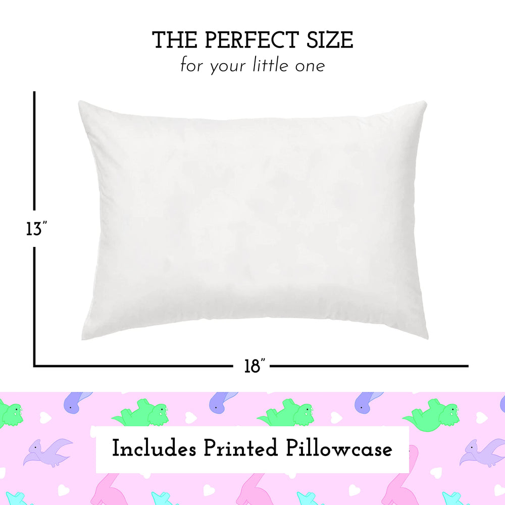 Little Sleepy Head dinosaur pink pillowcase fits snugly for easy washing.