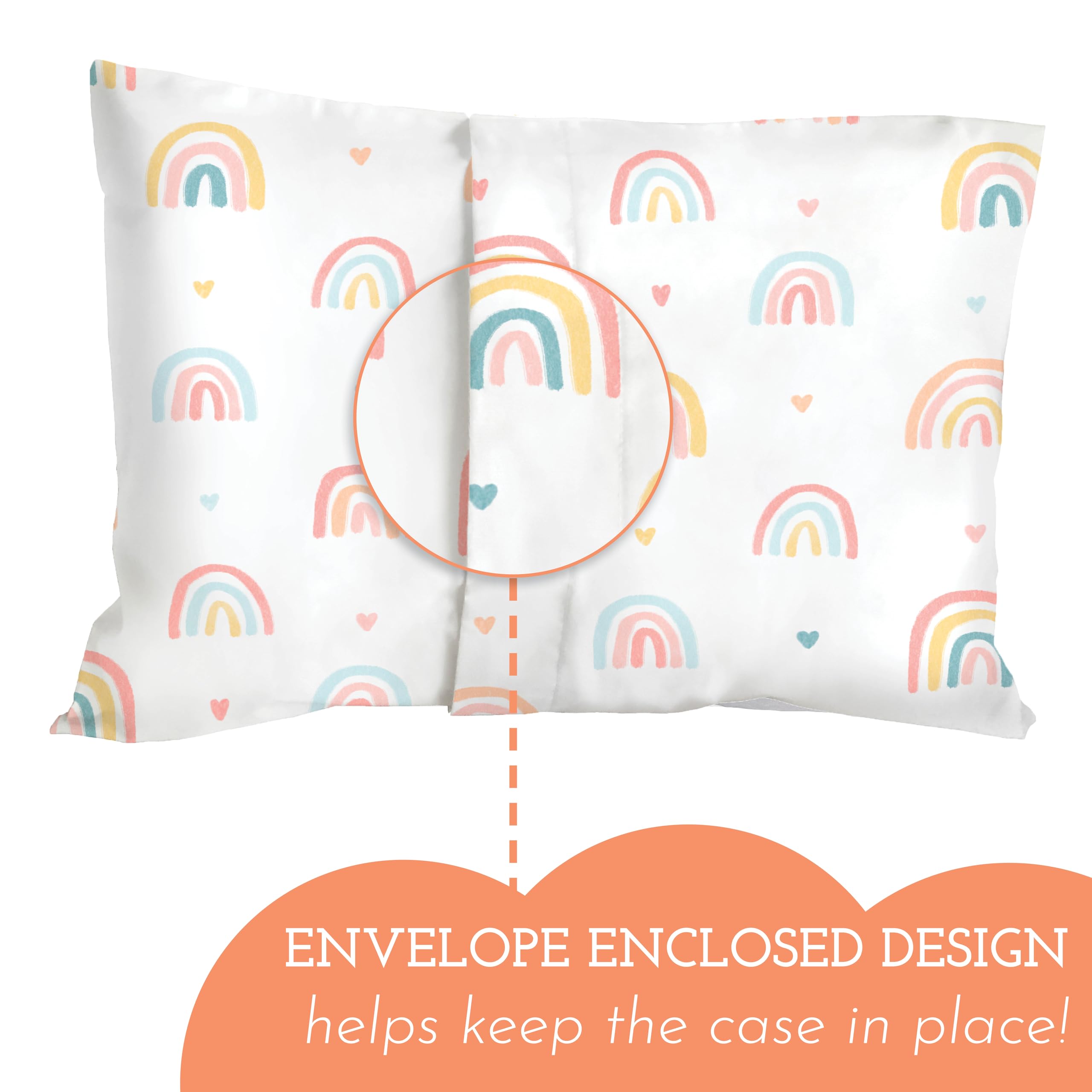Little Sleepy Head cotton pillowcase demonstrates envelope enclosure for secure pillow stay.
