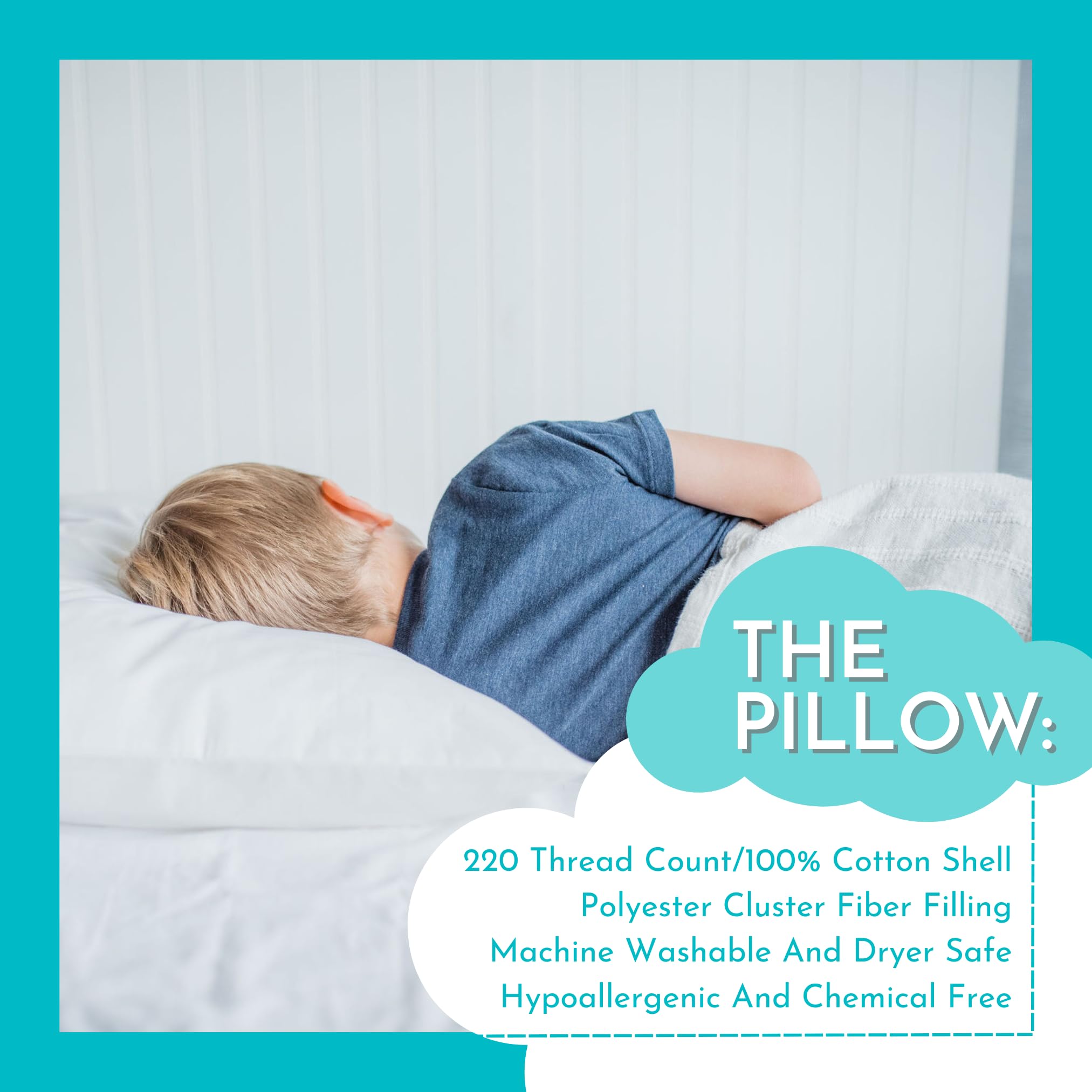 Little Sleepy Head hypoallergenic-kids-pillow keeps allergens away for a calmer night's rest.