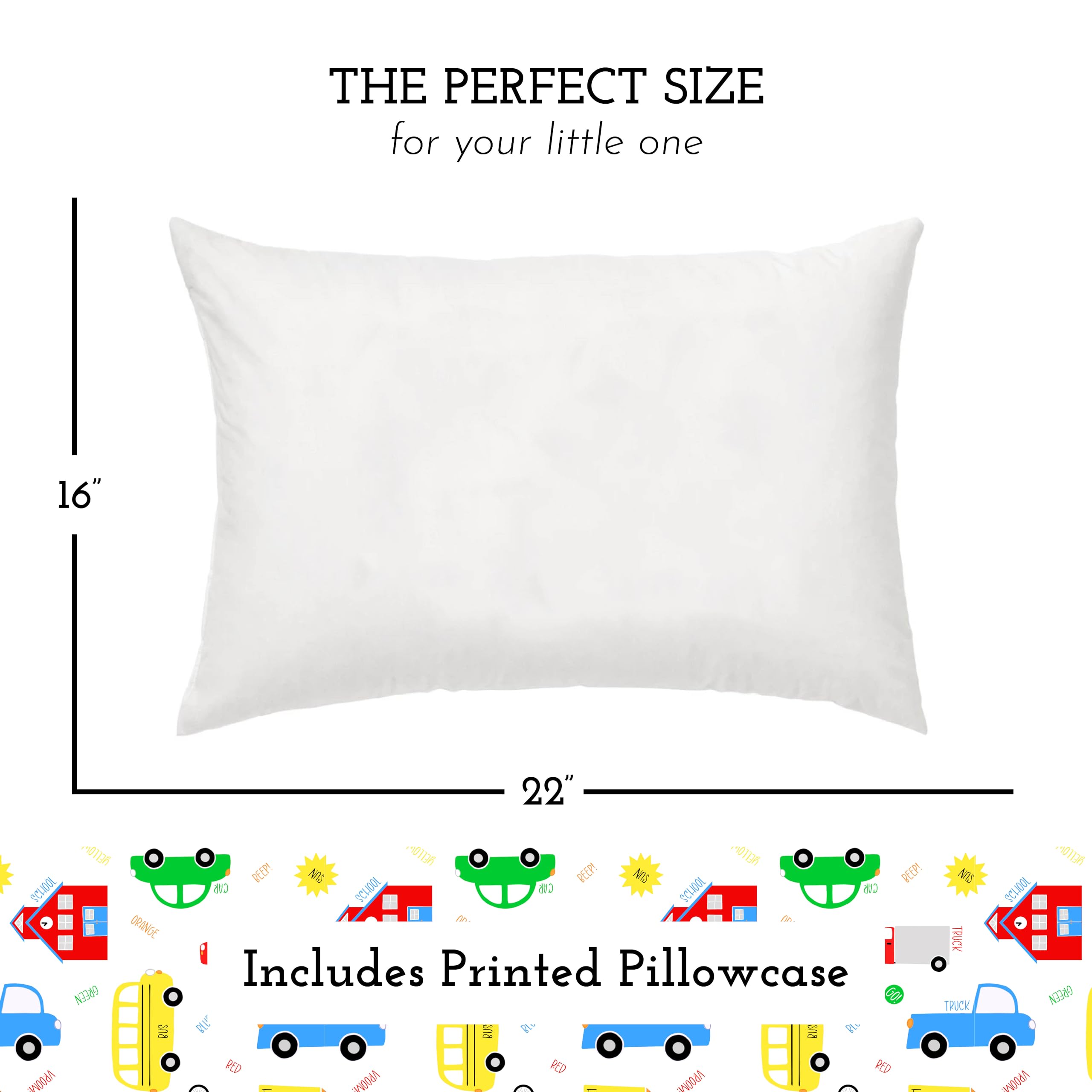 Little Sleepy Head pillowcase 16x22 fits snugly with 100% cotton softness.