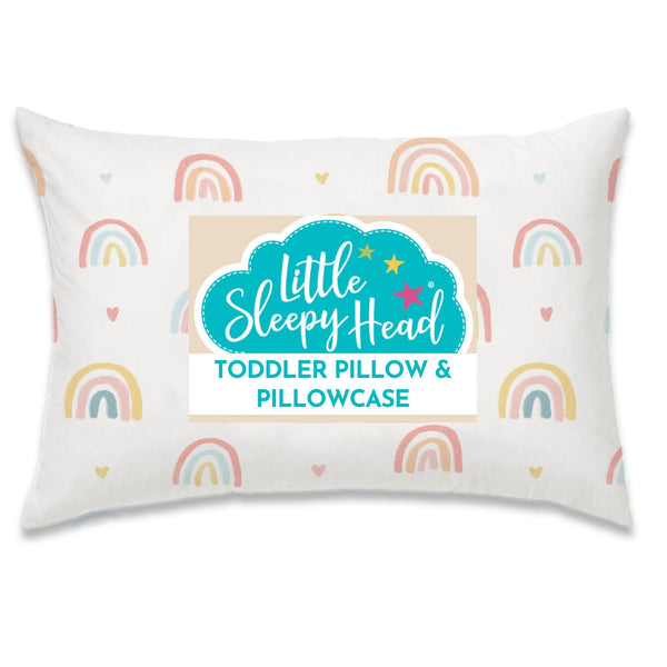 Little Sleepy Head toddler pillow closeup shows soft shell and neck-support for growing kids.