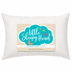 Little Sleepy Head toddler pillow 13x18 front view shows compact nap comfort.