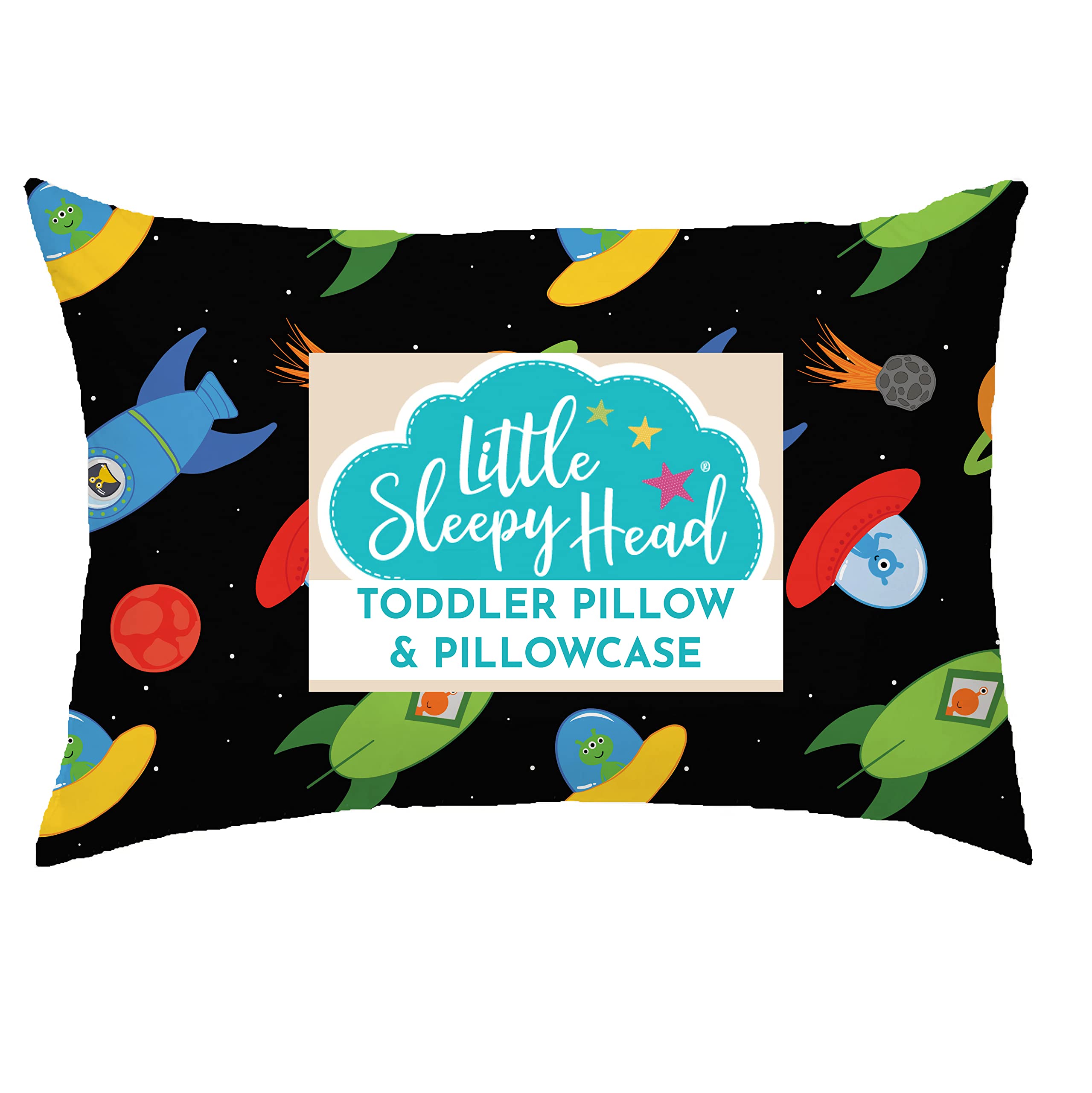 Little Sleepy Head toddler pillow 13x18 providing compact neck support for kids.