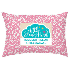 Little Sleepy Head toddler pillow 13x18 provides snug nap-time support.