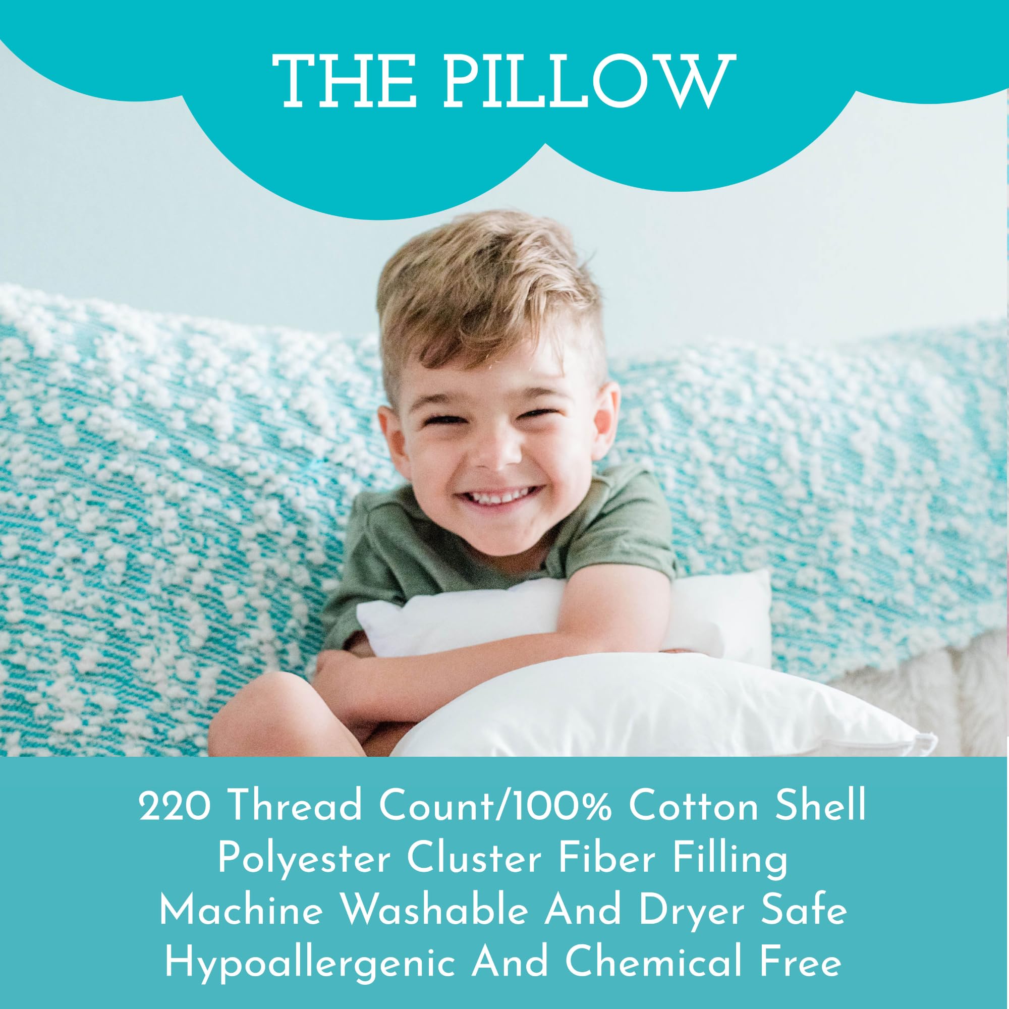 Toddler resting with Little Sleepy Head pillow during nap, showcasing compact size