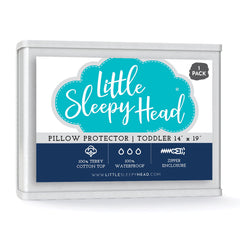 Little Sleepy Head toddler pillow protector for 13x18 with clean nap-time protection