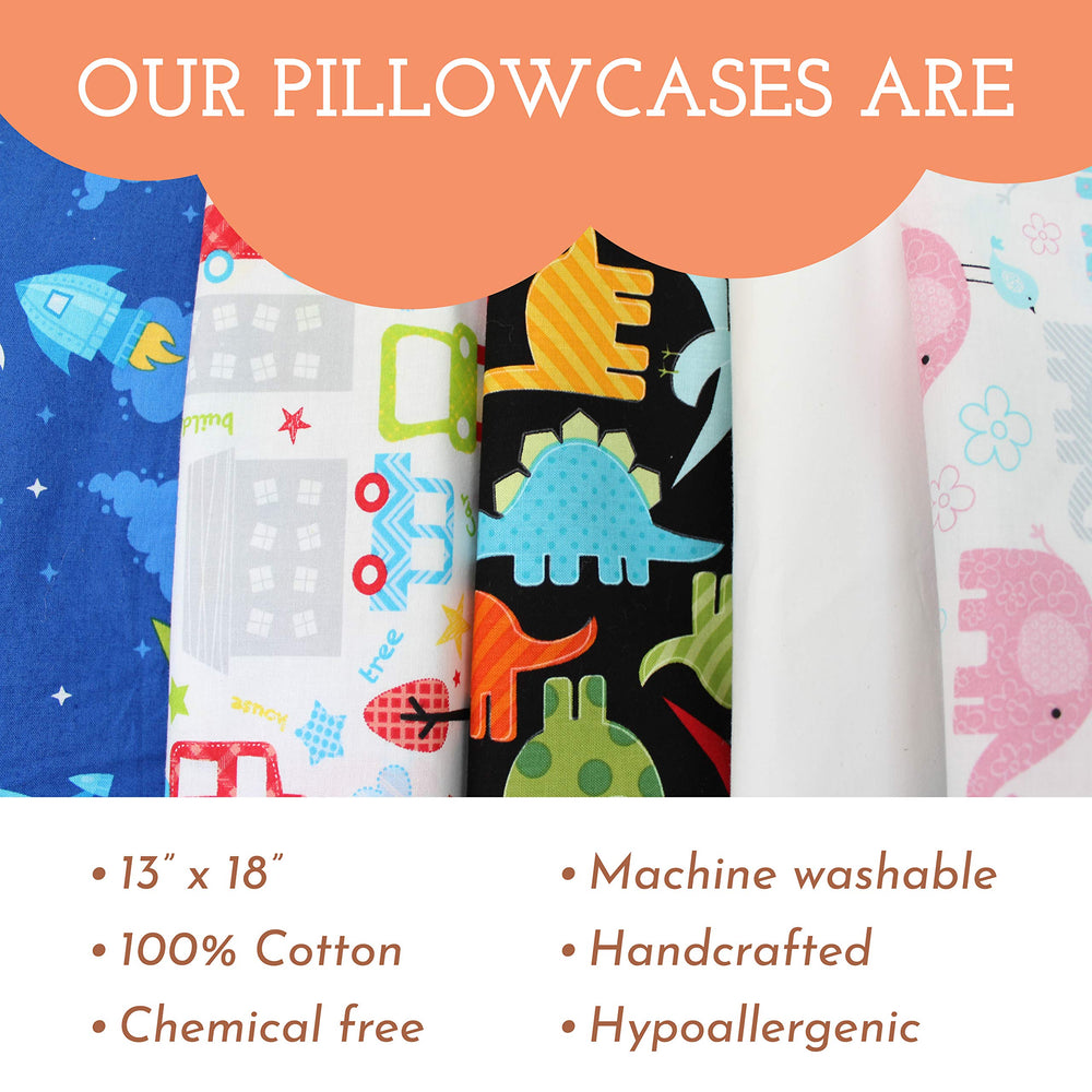 Little Sleepy Head envelope-closure pillowcase showing snug fit for toddler pillows