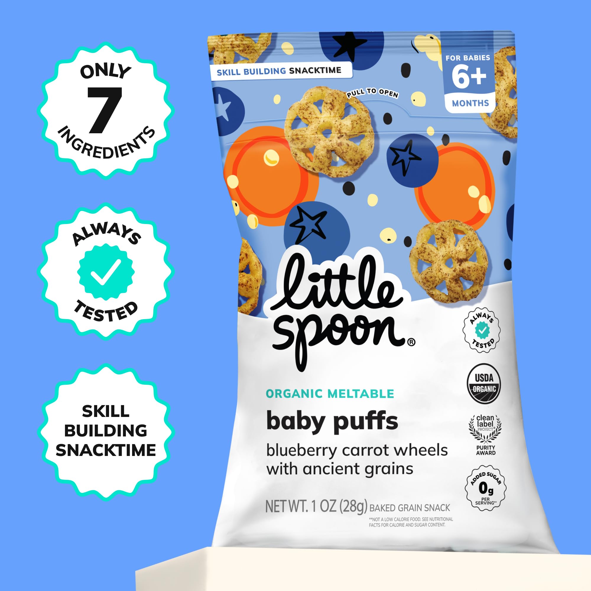 No added sugar label on Little Spoon wheels for babies.