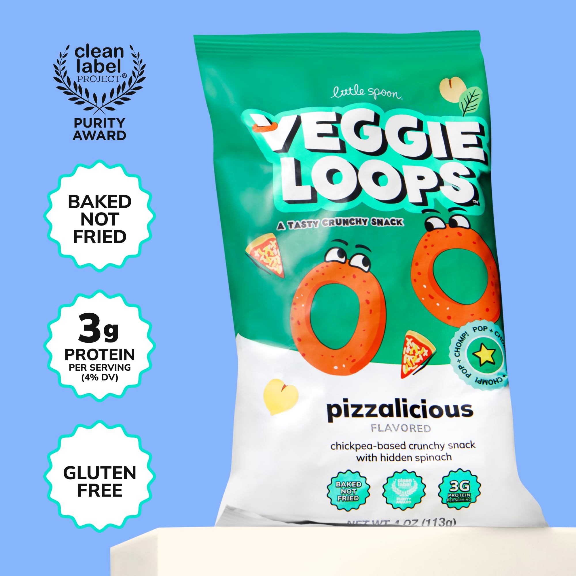 Little Spoon Pizzalicious Veggie Loops avocado-oil-crisp snack.