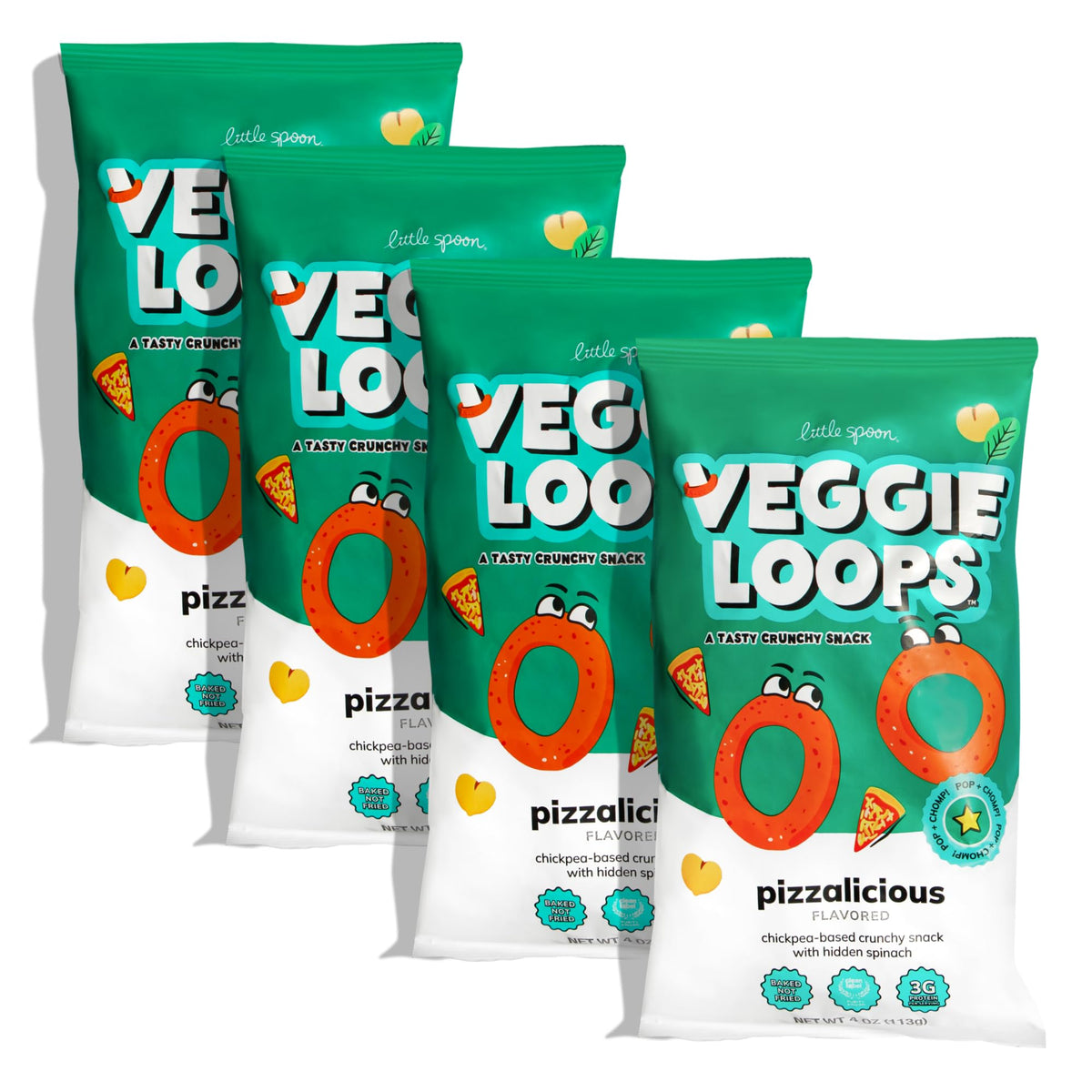 Little Spoon Pizzalicious Veggie Loops pack – kid-friendly gluten-free snack for lunches.