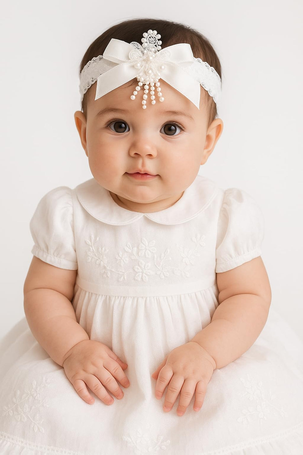 Little Things Mean A Lot headband rosette and pearls, a charming keepsake