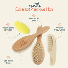 Little Tinkers World wooden baby comb detangling fine newborn hair