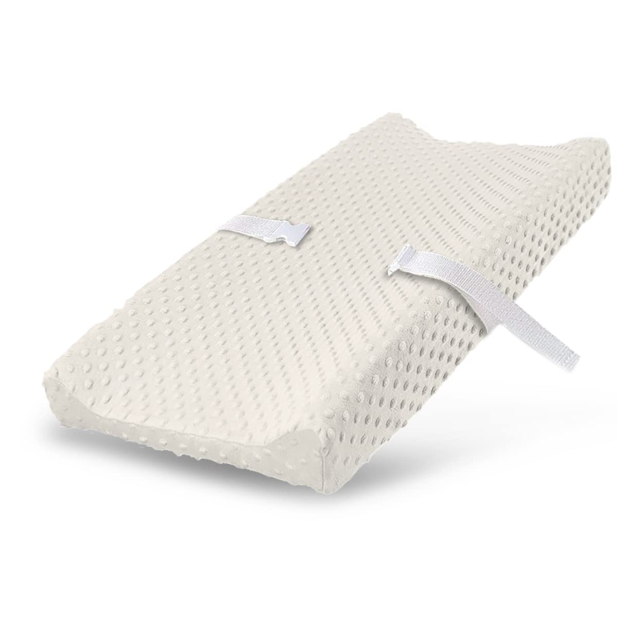 Little Tots changing pad cover; ultra-soft minky dots for cozy diaper changes.