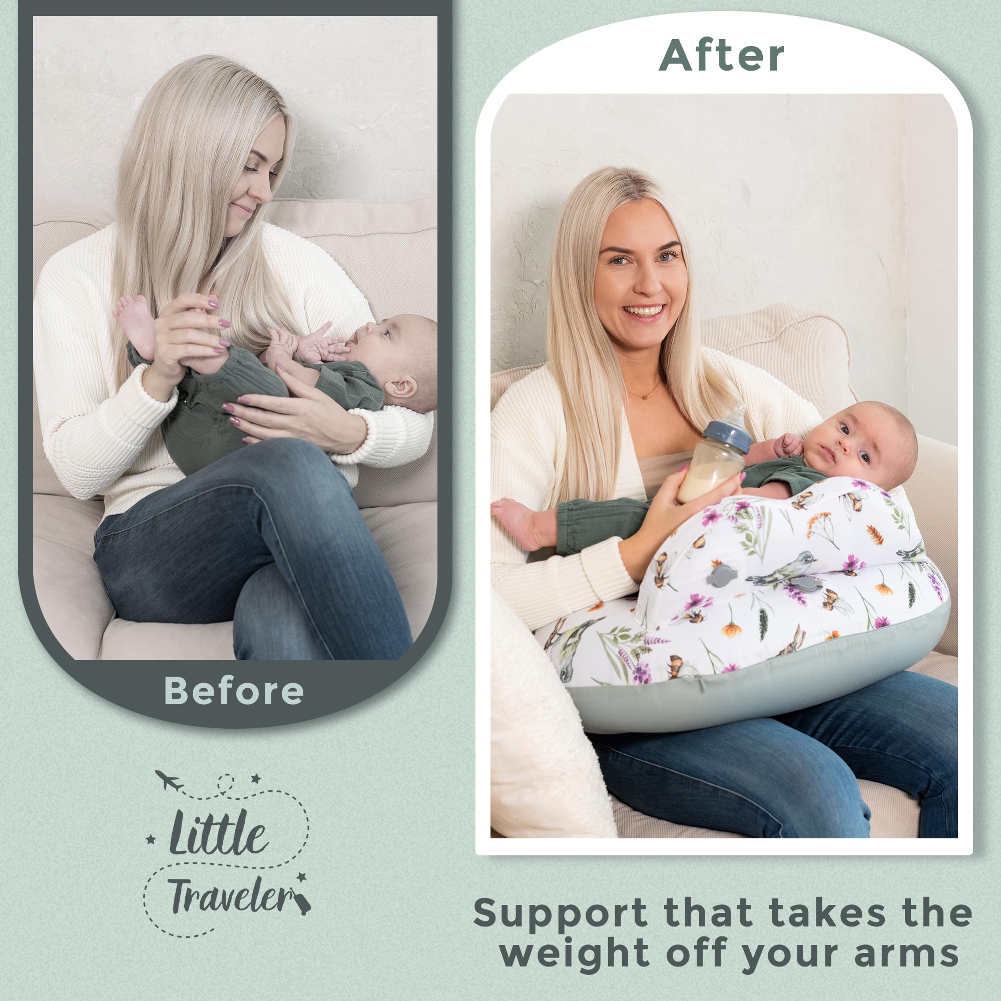 Two bonus breastfeeding pads included with Little Traveler for added comfort