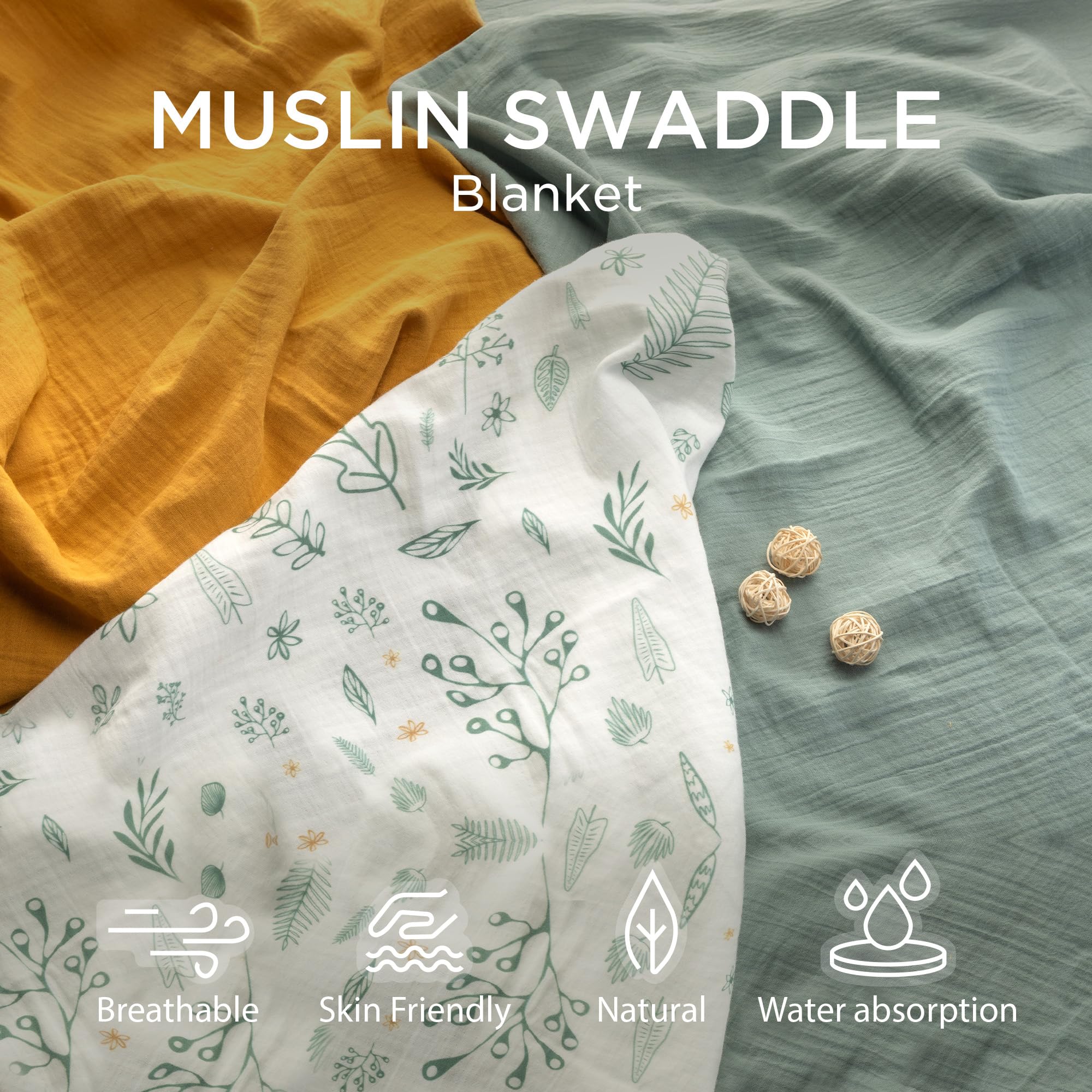 Durable and machine-washable LITTLE TRIPLETS swaddle blankets for busy families