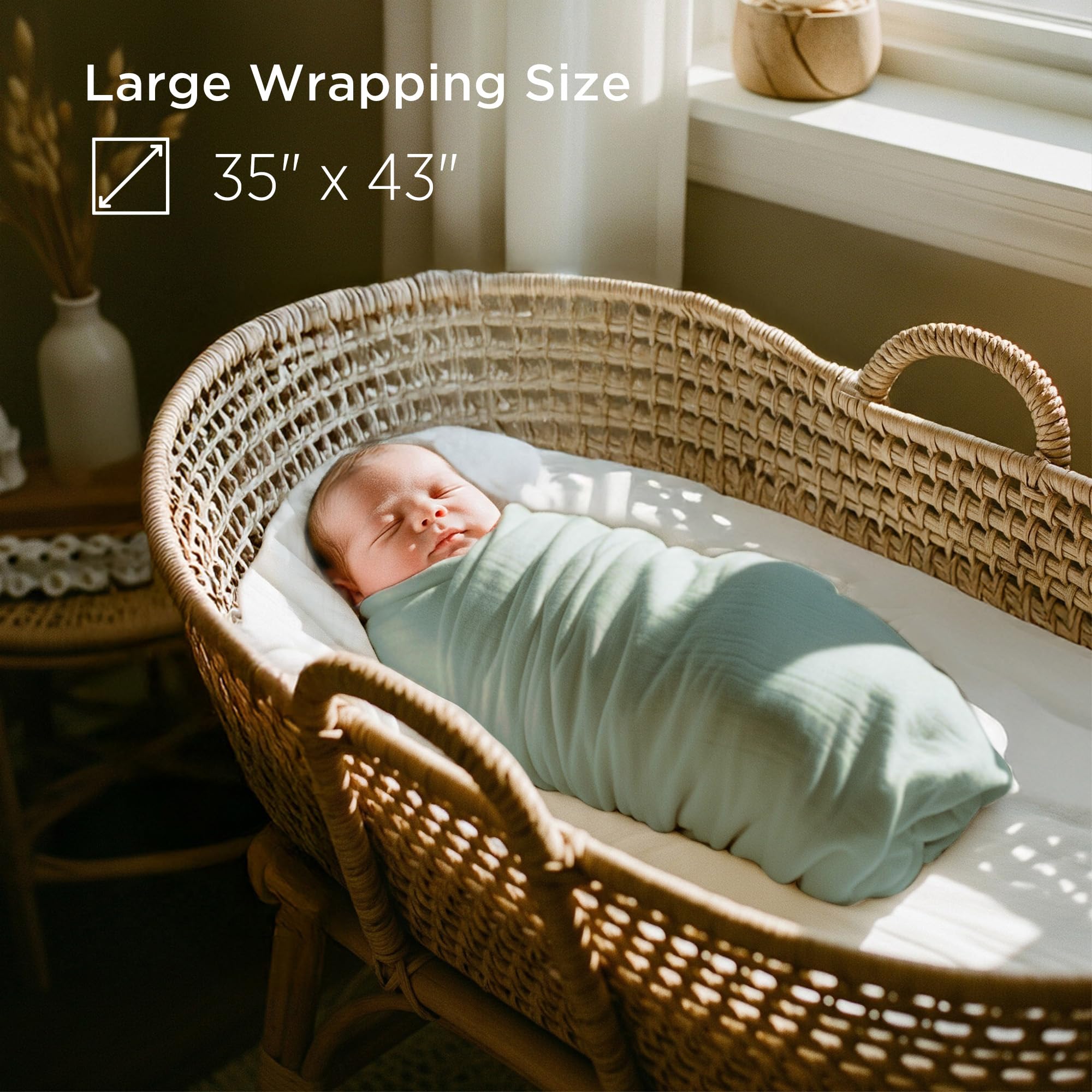 Multi-use LITTLE TRIPLETS swaddle blankets support burp cloth, shading, and car-seat canopy