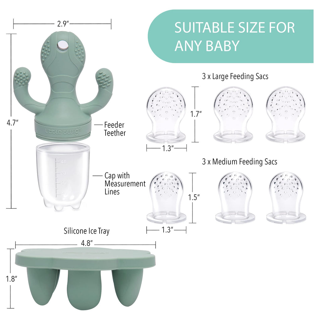 Little Twig freezer tray with lid for convenient frozen portions.