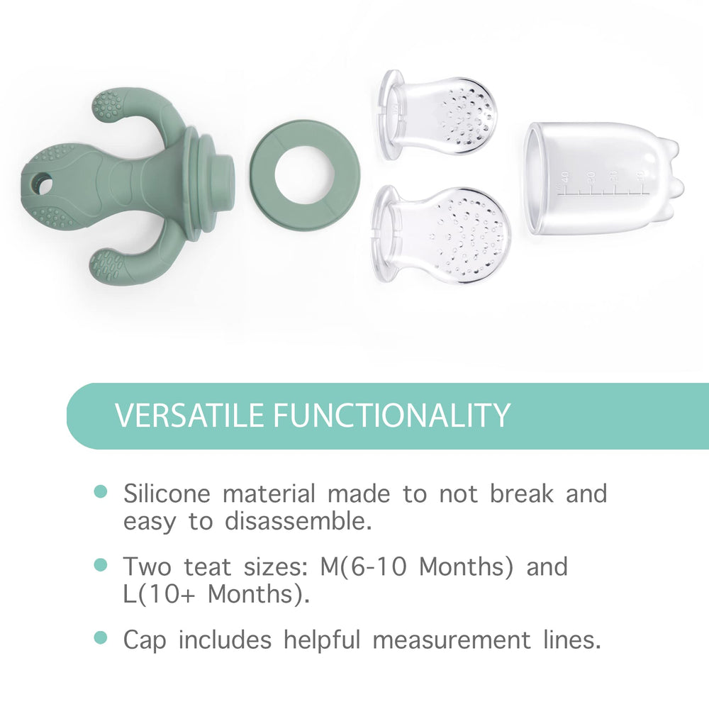 Little Twig silicone pouch large holds bigger portions of baby foods.
