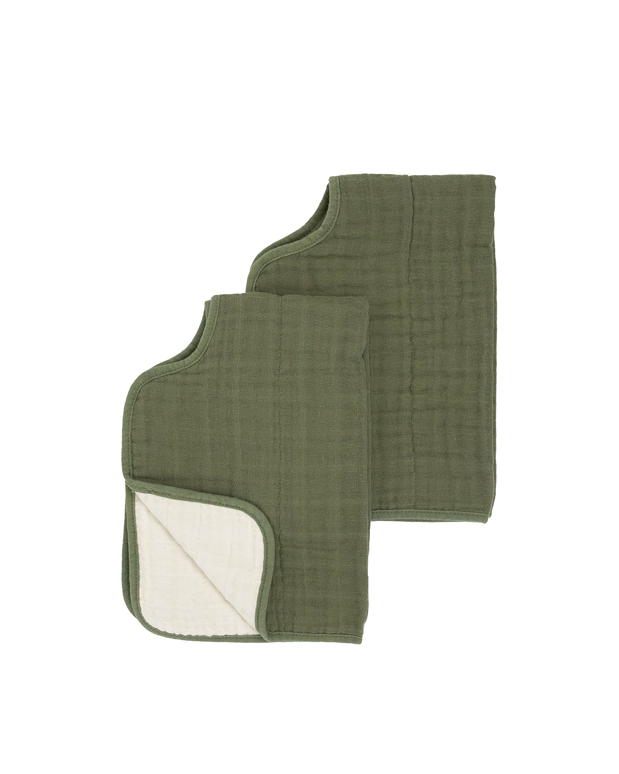 Set of two premium muslin burp cloths offers coordinated baby gear options