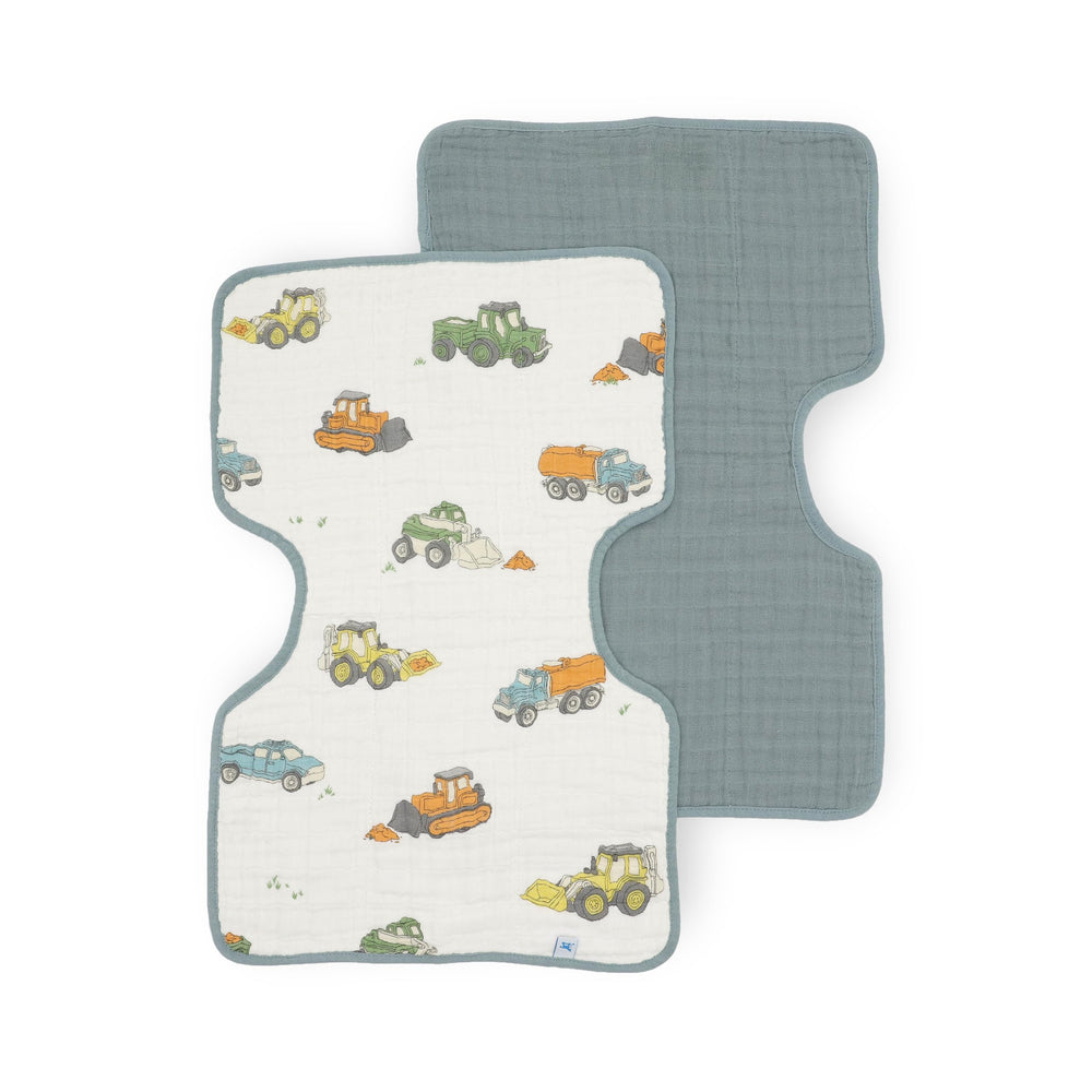 Little Unicorn burp cloths with ultra-absorbent fabric for quick mess cleanup during feeds.