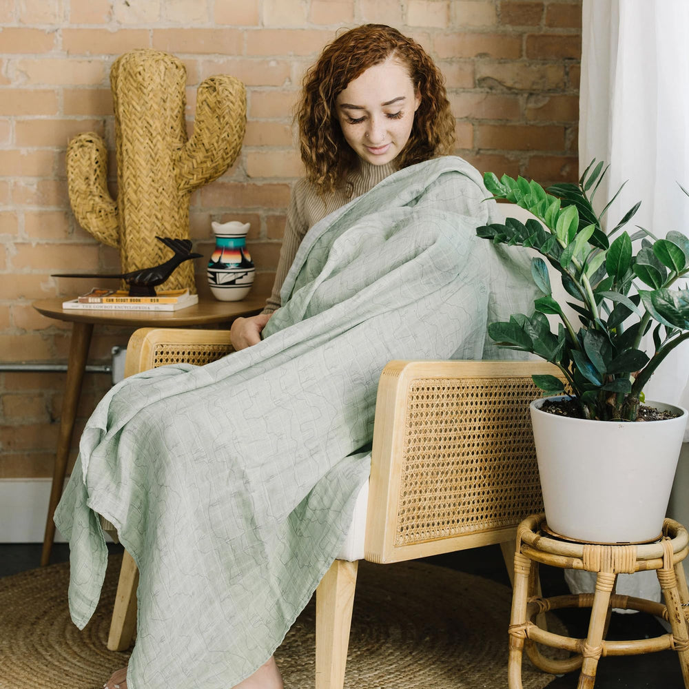Little Unicorn Cactus Lines swaddle gift-ready packaging idea for parents