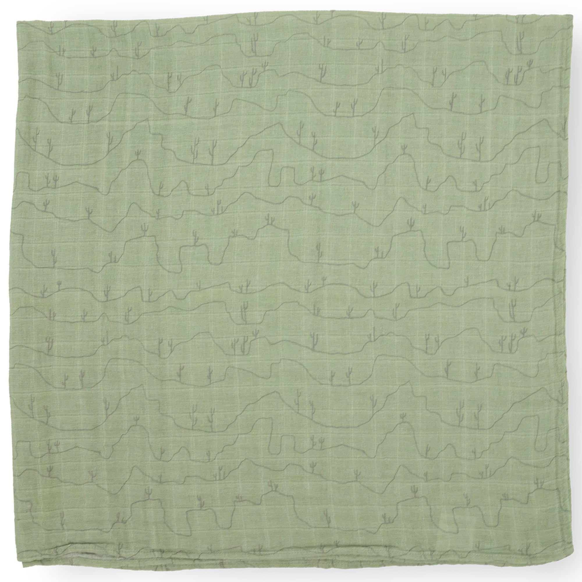 Little Unicorn Cactus Lines swaddle used for nursing and soothing moments