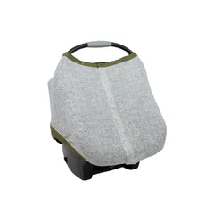 Little Unicorn car seat canopy in Green Seed offers privacy and sun protection.