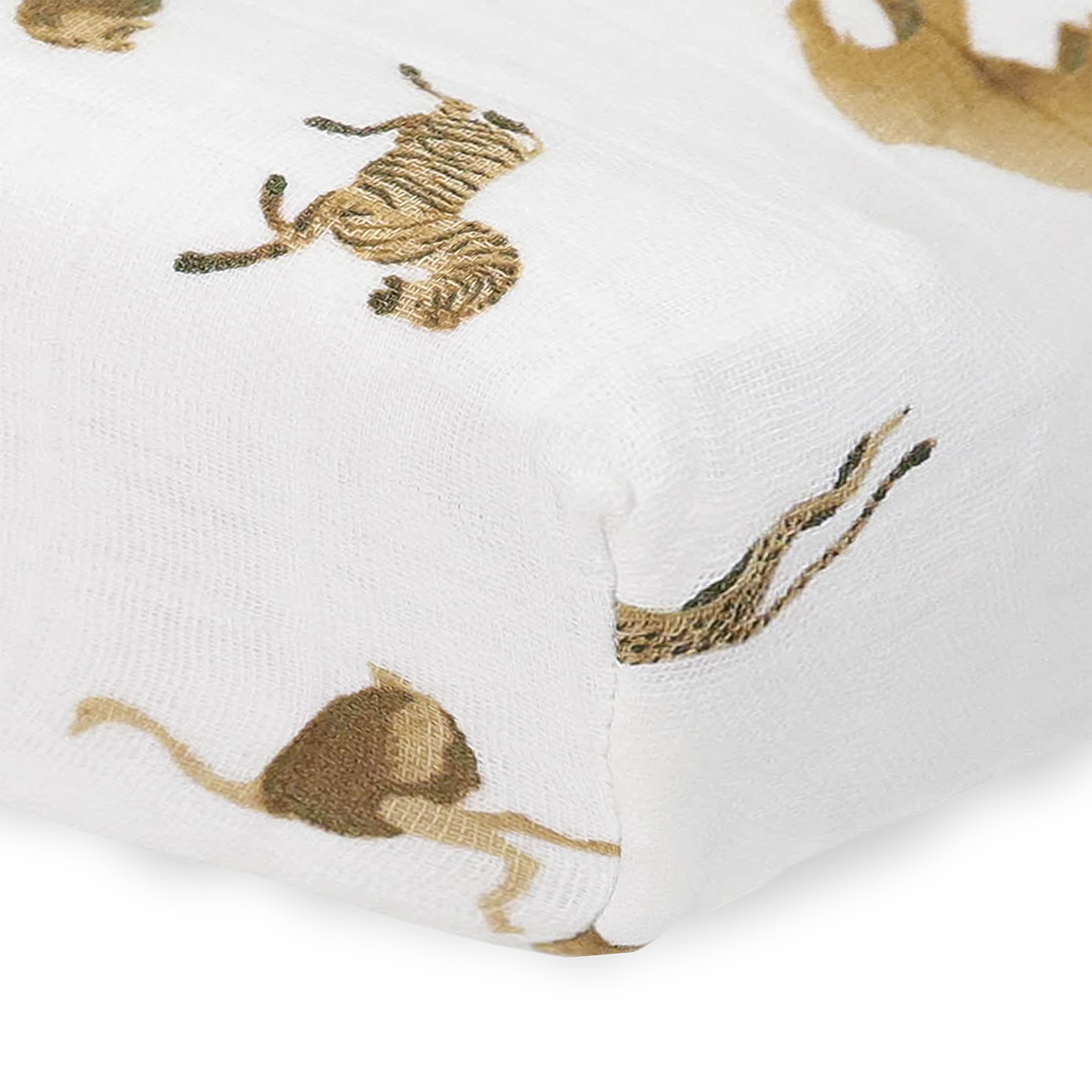 Little Unicorn changing pad cover closeup shows breathable muslin texture for baby comfort
