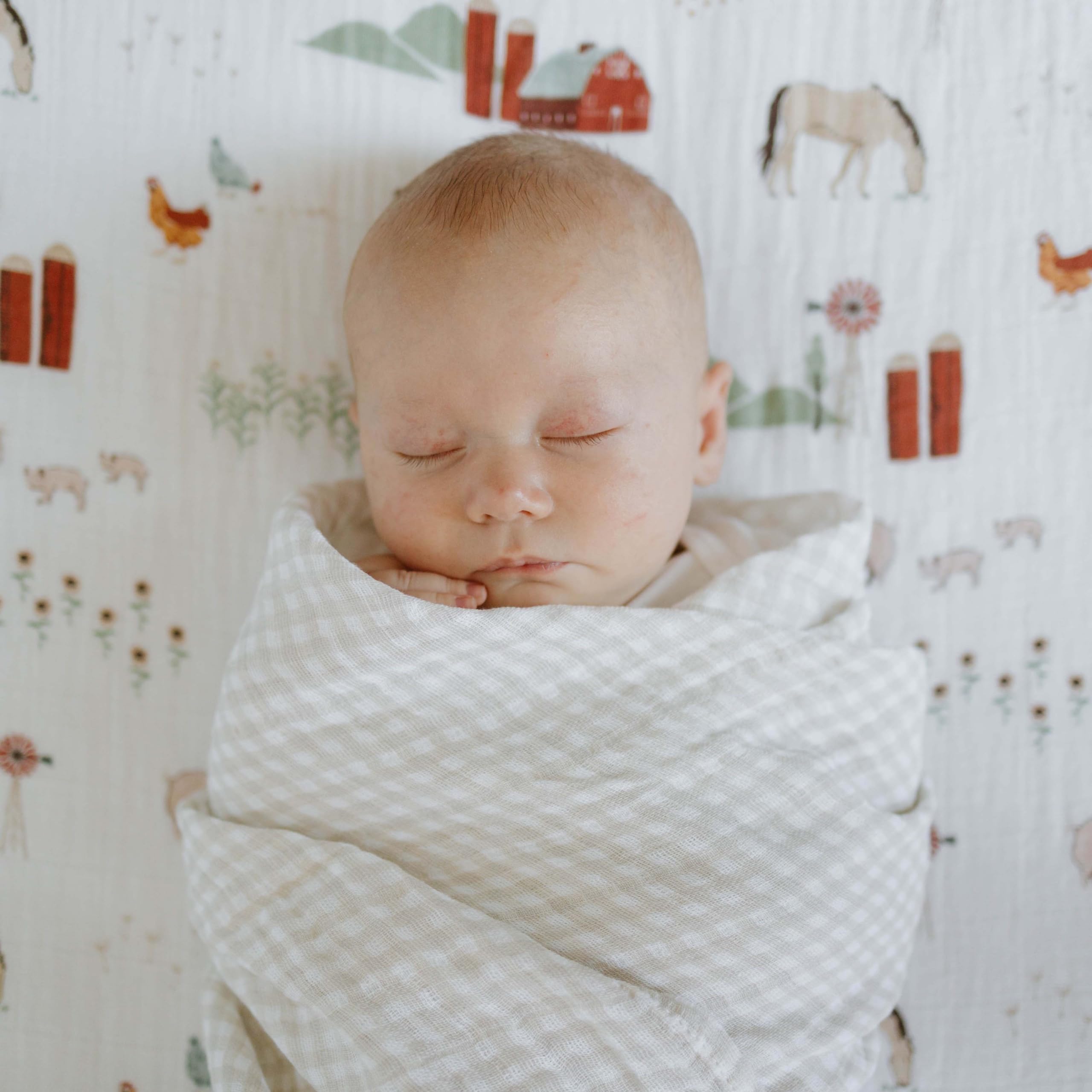 Little Unicorn compact swaddle for on-the-go travel.