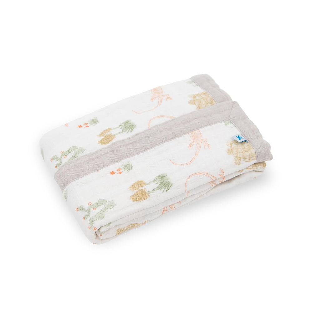 Little Unicorn Desert Night newborn quilt breathable muslin fabric for baby comfort.