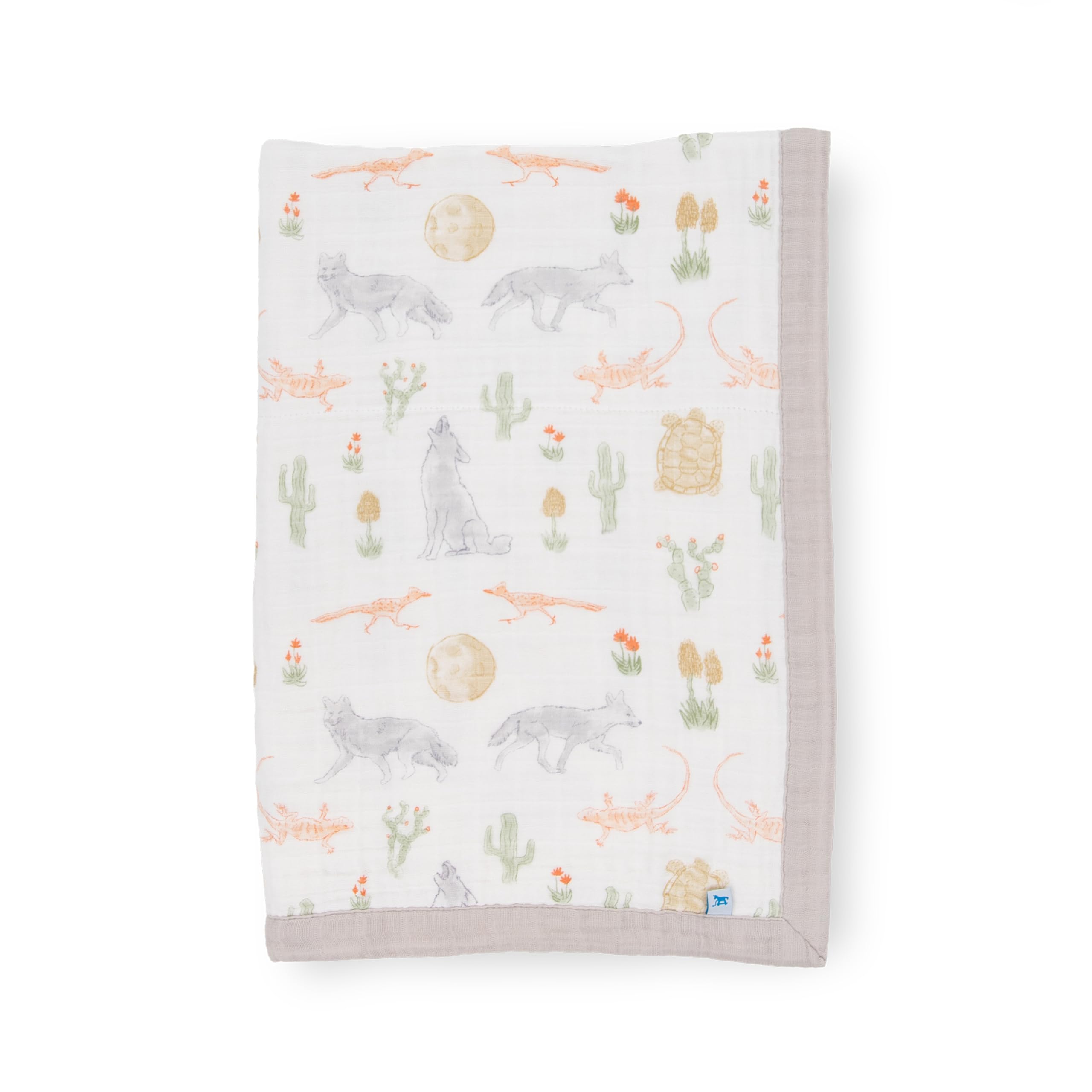 Little Unicorn Desert Night newborn quilt ultra-soft 4-layer muslin for cozy cuddles.