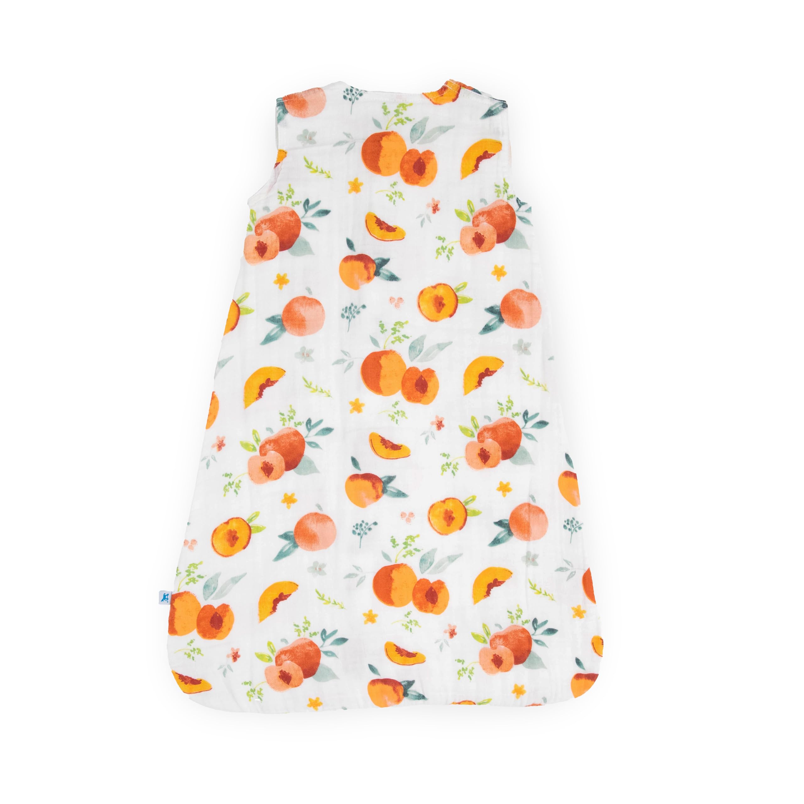 Little Unicorn Georgia Peach sleep sack bottom hem showing enclosed feet for warmth.