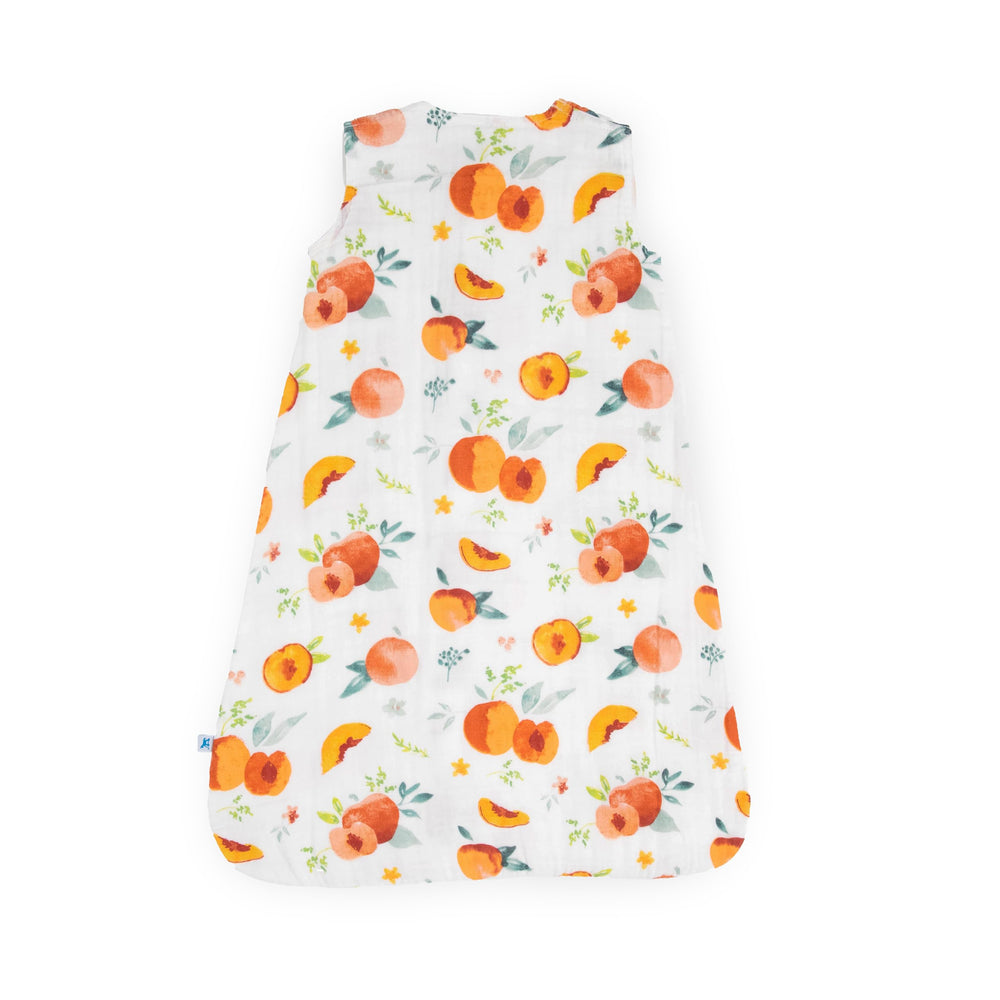 Little Unicorn Georgia Peach sleep sack bottom hem showing enclosed feet for warmth.