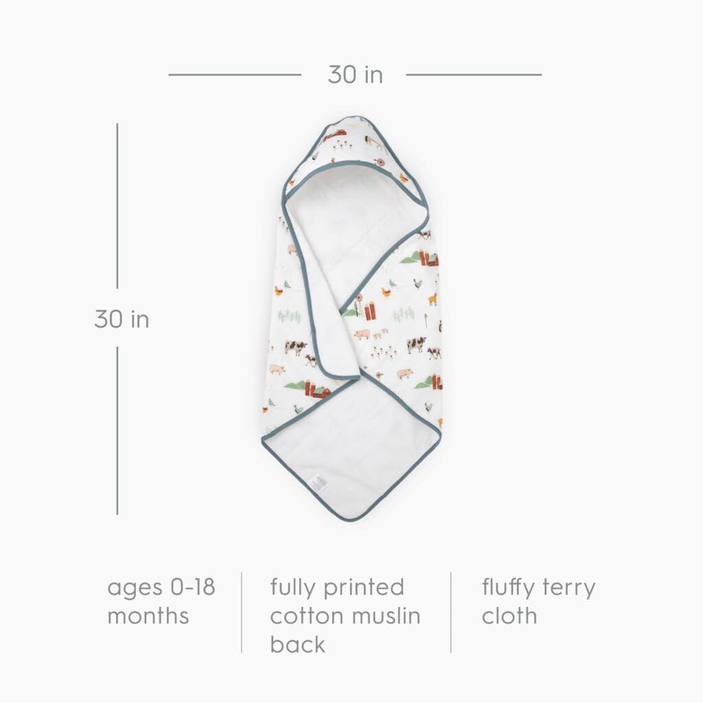 Little Unicorn hooded-towel-30x30-inches captures large coverage for newborns