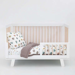 Little Unicorn Lofty Comforter open weave promotes airflow and prevents overheating.