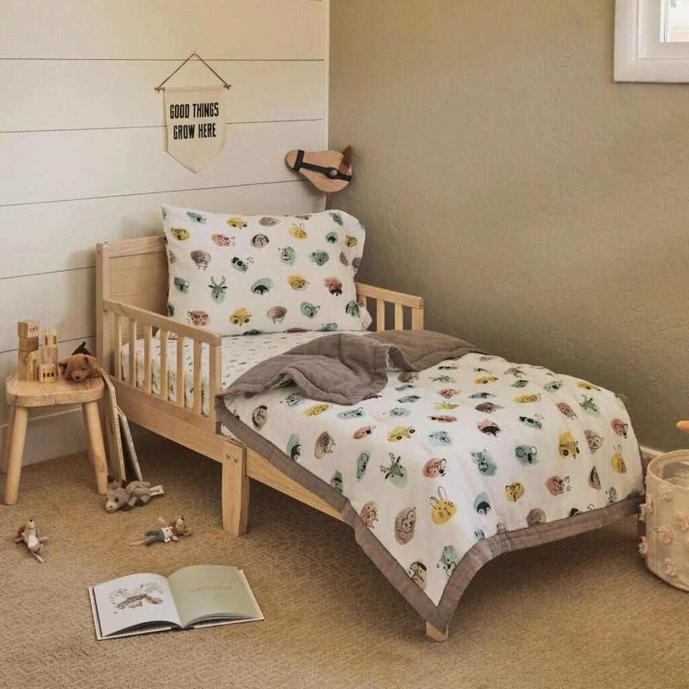 Little Unicorn Lofty Comforter becomes softer with every wash.