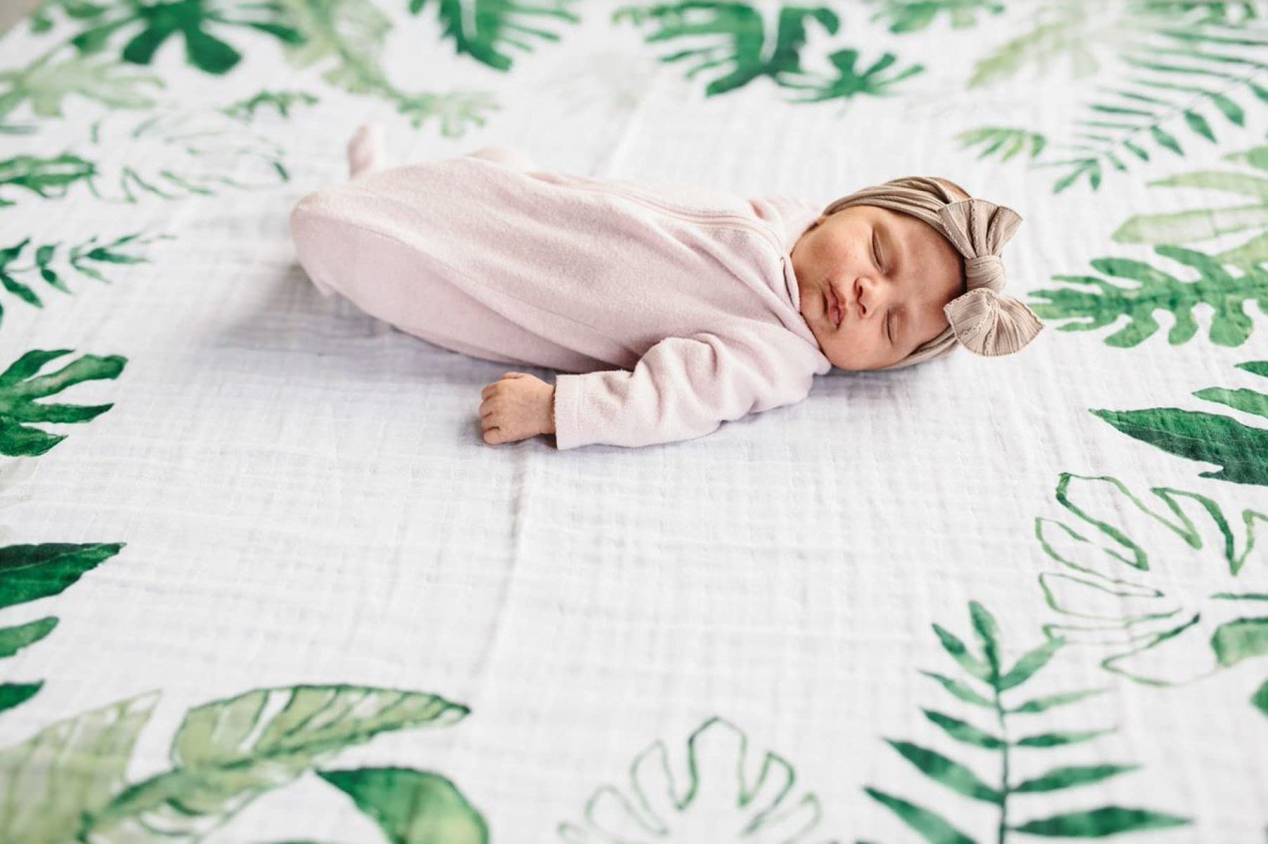 Little Unicorn muslin fabric close-up shows soft breathable texture