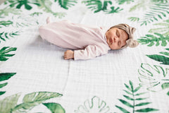 Little Unicorn muslin fabric close-up shows soft breathable texture