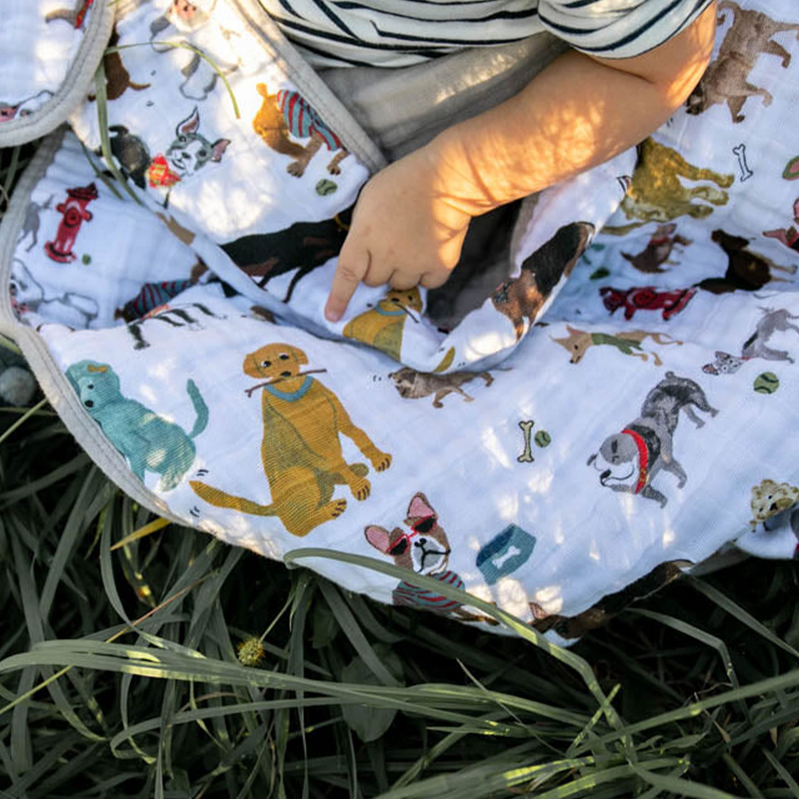Little Unicorn quilt blanket ideal as nursery decor and baby gift.